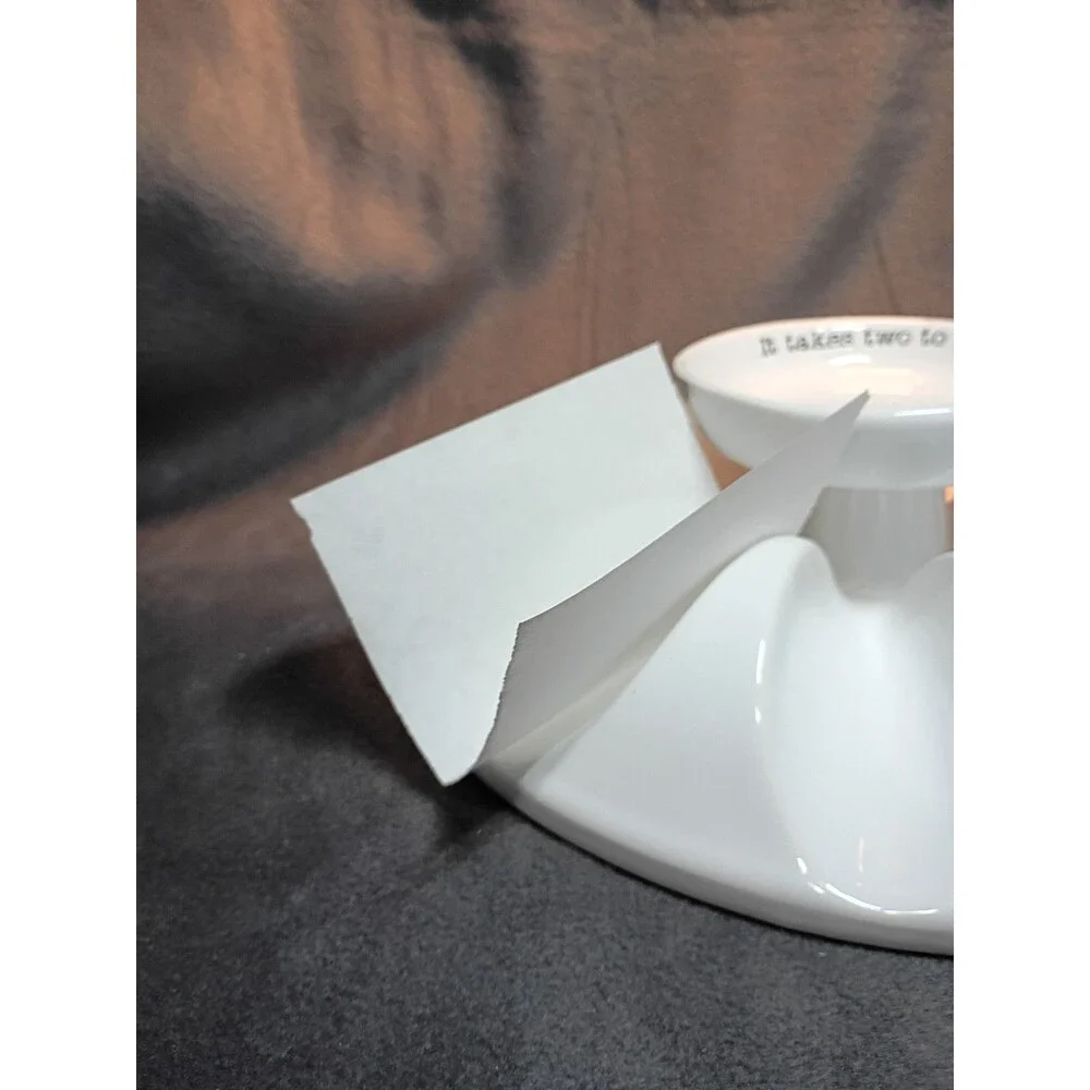Mud Pie Ceramic Taco Platter w/ Center Dip Bowl 